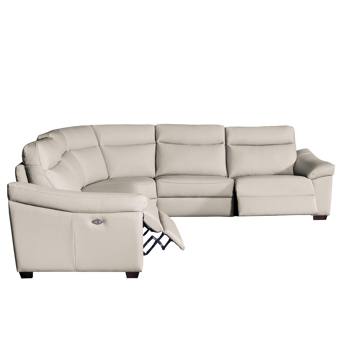 Ecksofa Dakar Grau B: 299x299 cm - Schwarz/Grau, Design, Leder (299/299cm) - Livetastic