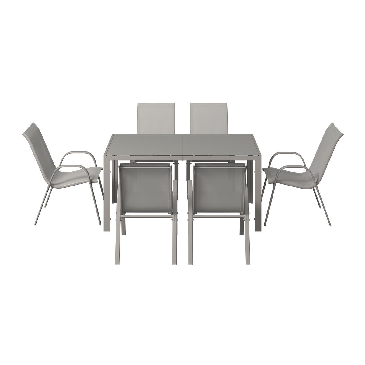 Gartenset Barcelona - Beige, MODERN, Glas/Textil (150/73/80cm) - Beldano