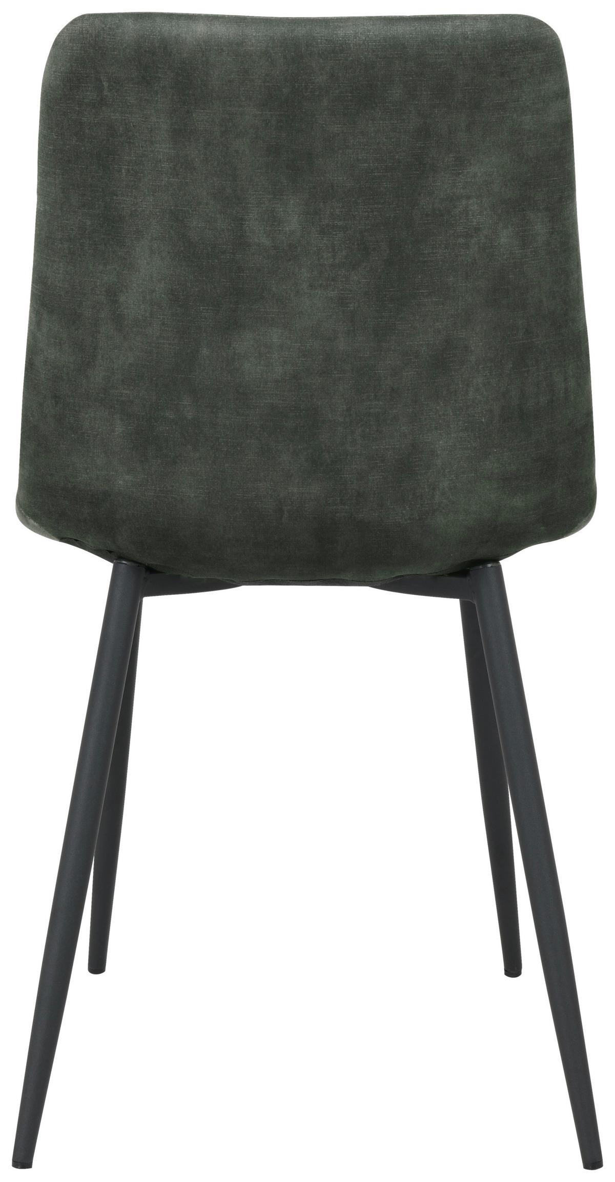 ČTYŘNOHÁ ŽIDLE LECH - černá/tmavě zelená, Konvenční, kov/dřevo (45/88/55cm)