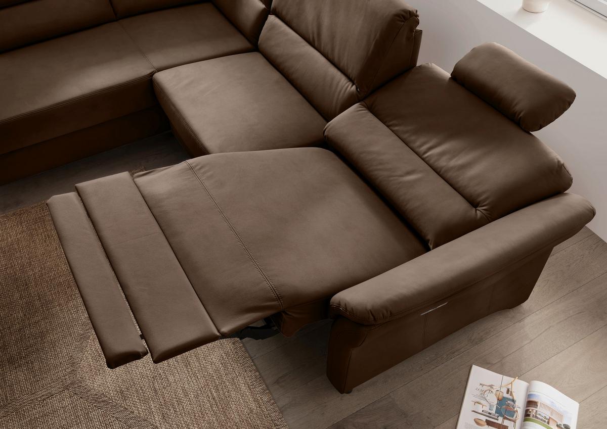 Ecksofa Cavoli, Braun S: 190x266 cm - Schwarz/Braun, MODERN, Textil (190/266cm) - Livetastic