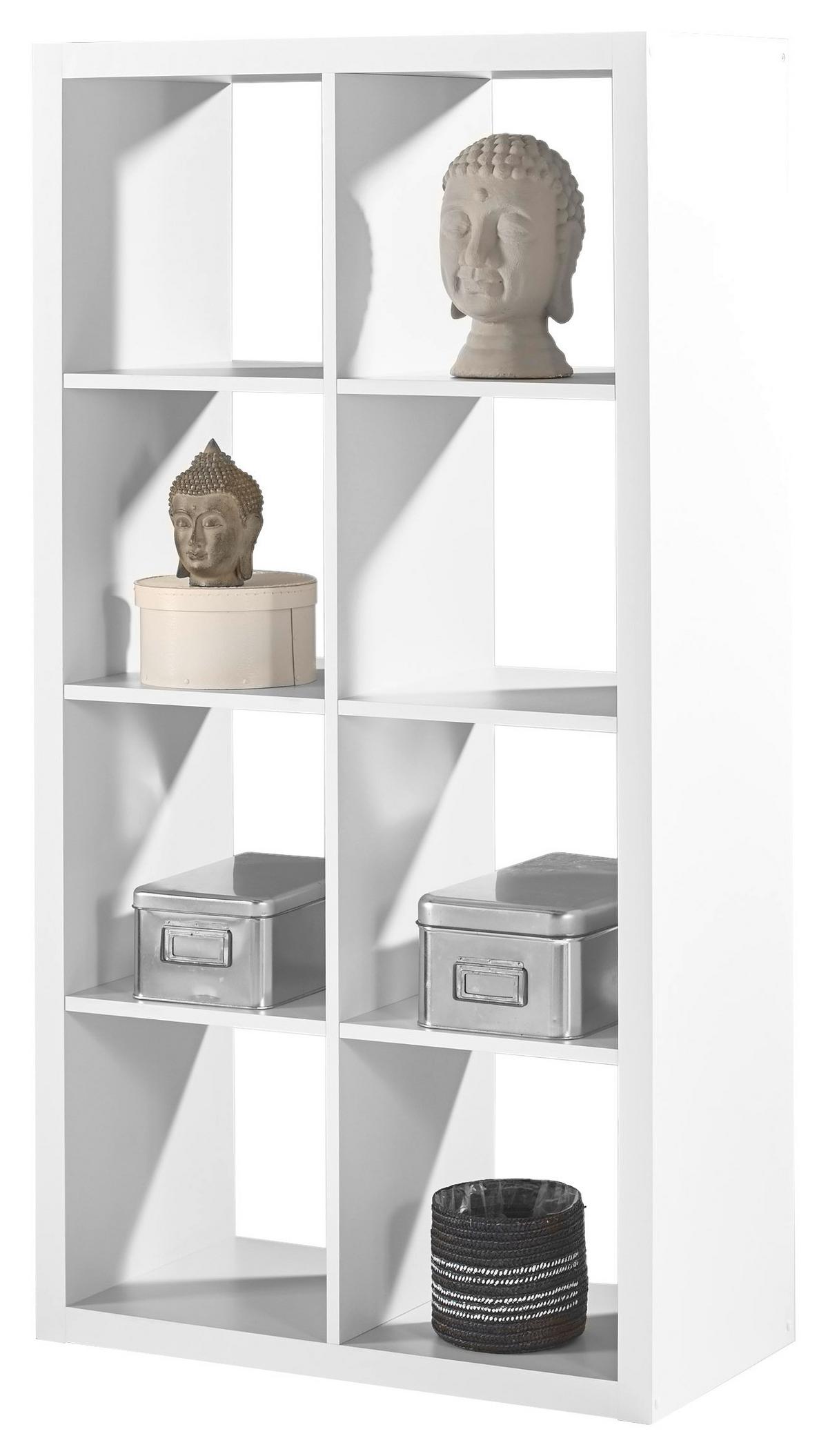 Deliaca stena STYLE 8 priečinkov - biela, Modern, kompozitné drevo (77/147/38cm) - Based