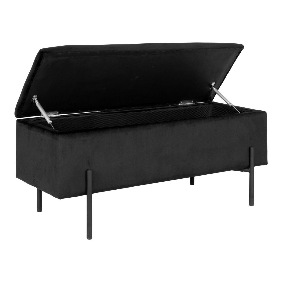 GARDEROBENBANK Watford, Schwarz B: 95cm - Schwarz, Design, Textil (95/43/36,5cm) - MID.YOU