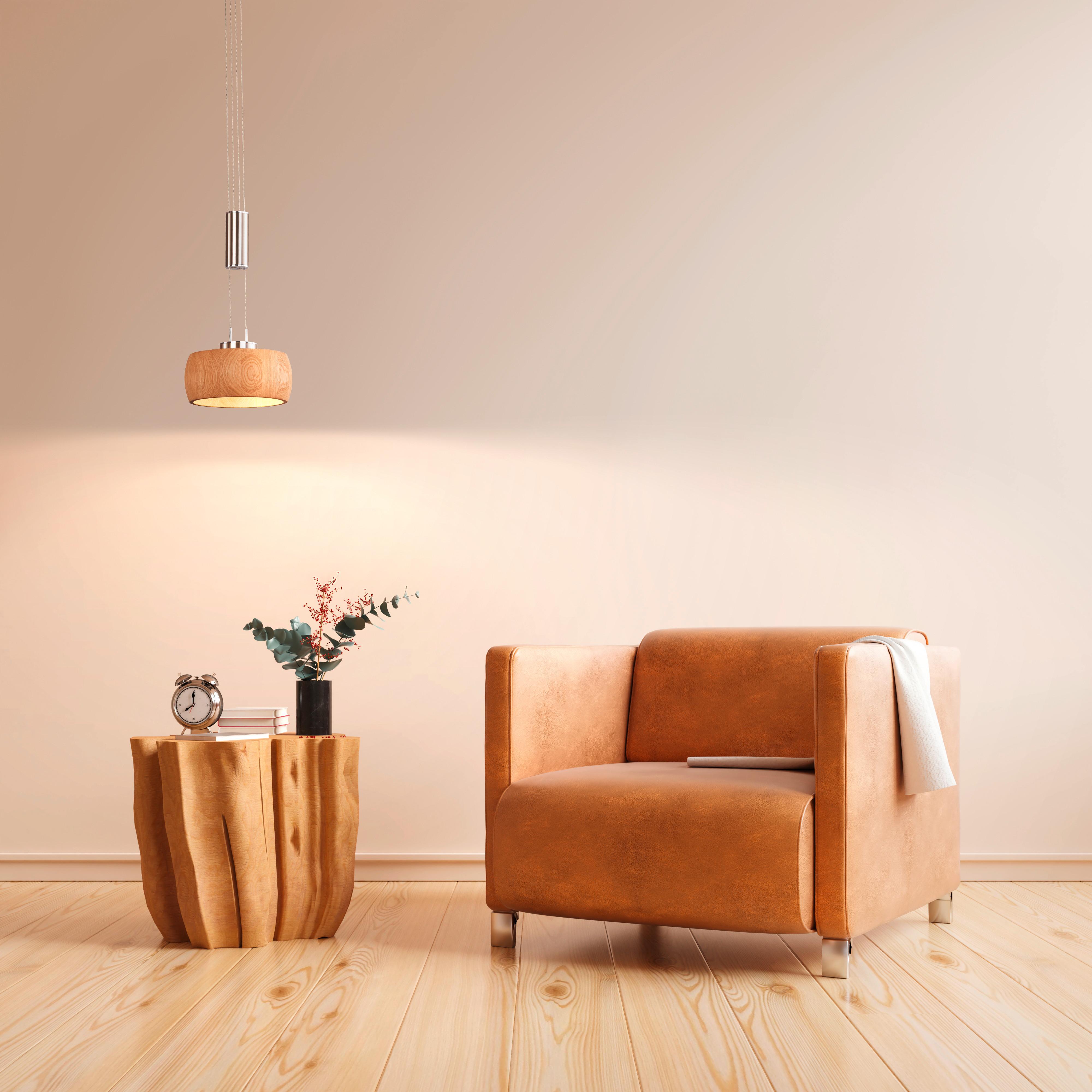 Led-hängeleuchte 61075 Shine-Wood - Chromfarben/Naturfarben, Natur, Holz/Metall (21/100cm) - Fischer & Honsel