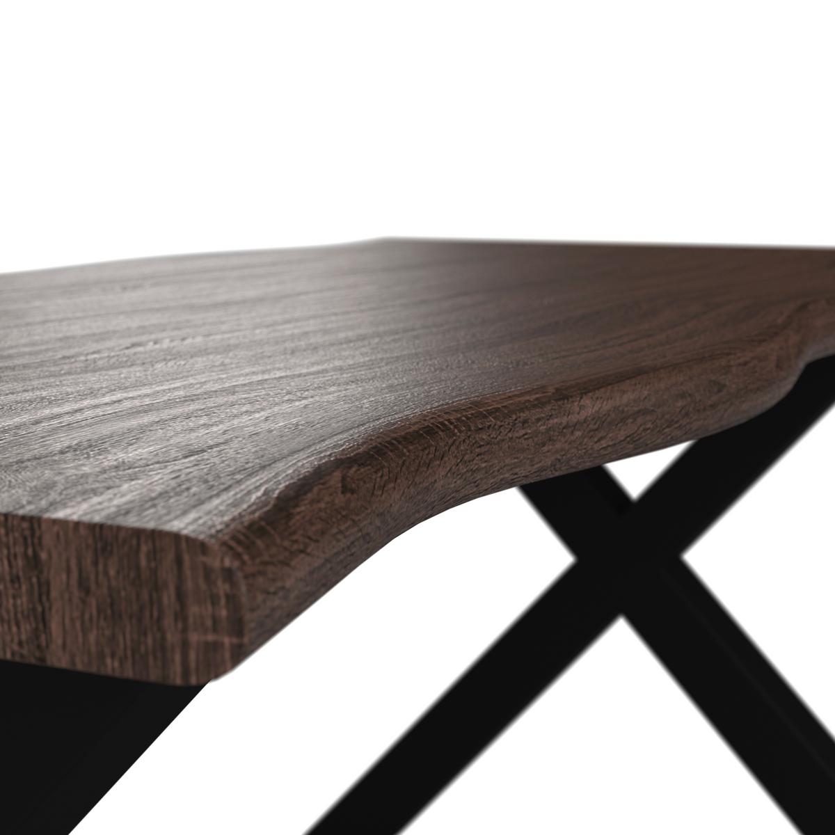 JÍDELNÍ STŮL LAUREL 180 - černá/barvy vlašských ořechů, Moderní, kov/kompozitní dřevo (180/76/90cm) - Bessagi Home