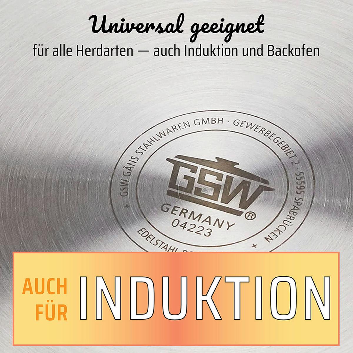 Bratpfanne Inoxxa Black Edelstahlfarben, D:20 cm - Edelstahlfarben, Basics, Metall (20cm) - GSW