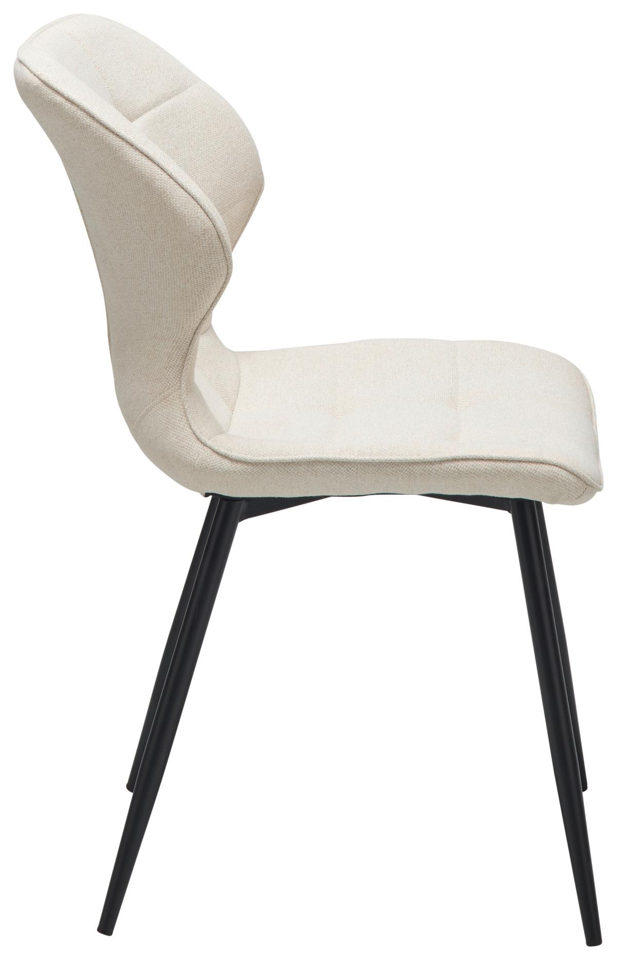 Stuhl Leana - Beige/Schwarz, LIFESTYLE, Holz/Textil (47/82/59cm) - Livetastic