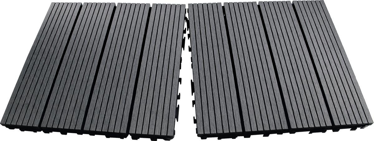 TERRASSENFLIESE NOAH 9ER-SET - Anthrazit, Basics, Holzwerkstoff/Kunststoff (30/30/2,2cm) - Beldano