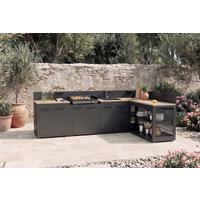 Outdoorküche 5- teilig Anthrazit, Metall, inkl. Spüle - Anthrazit, Basics, Metall (150.37kg)