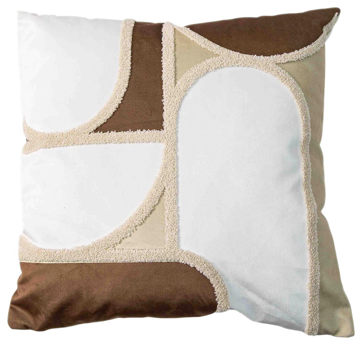 Zierkissen Elvira 45x45 Cm Polyester Braun Mit Zipp - Braun, MODERN, Textil (45/45cm) - Luca Bessoni