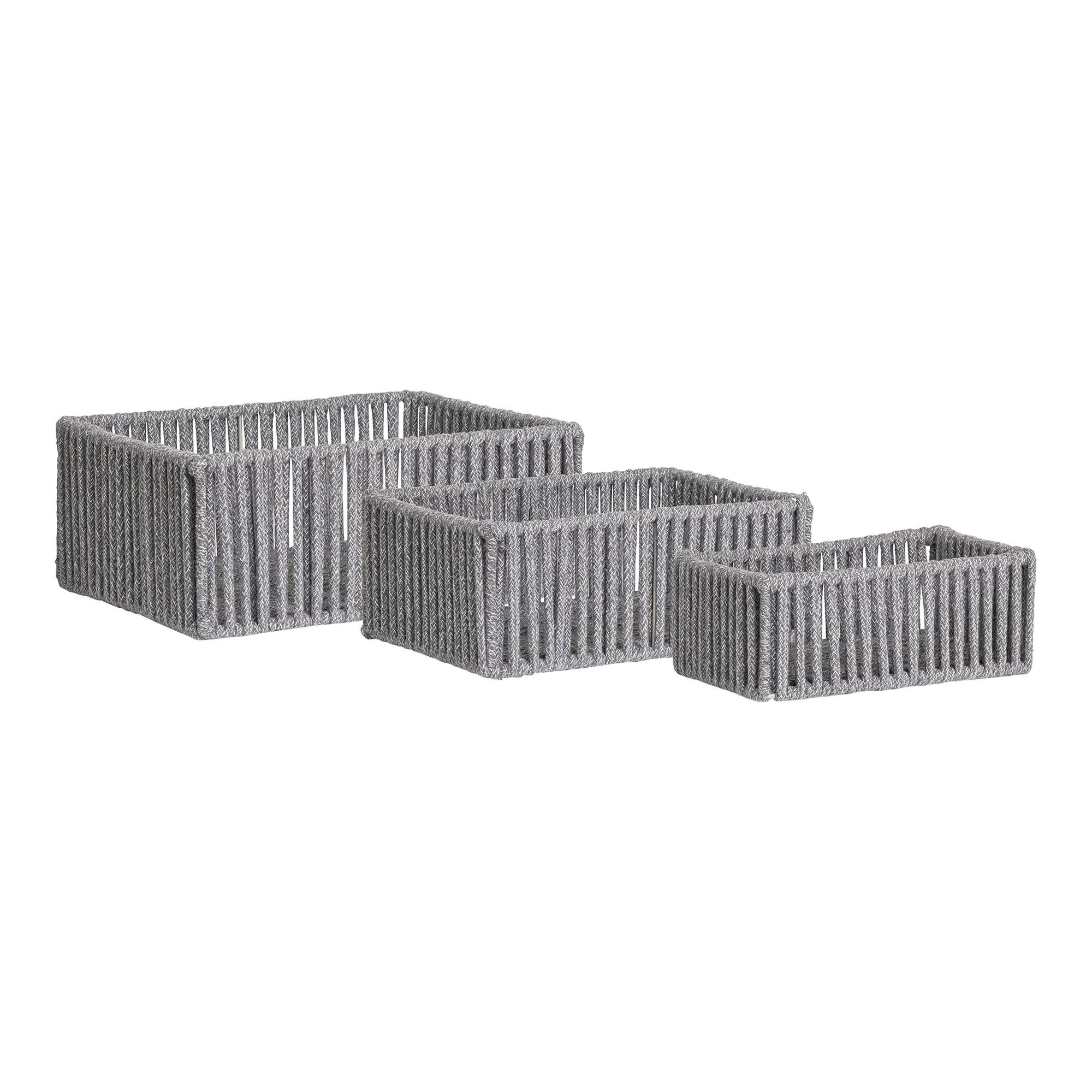 Korbset Arese Grau 3-Teilig - Grau, Design, Textil/Metall (16/10/26null)