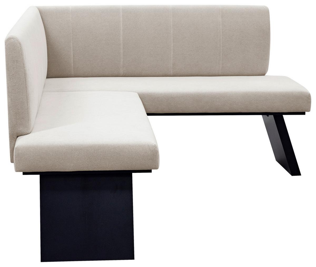 Eckbank Emma II - Schwarz/Grau, KONVENTIONELL, Holzwerkstoff/Textil (150/185cm)