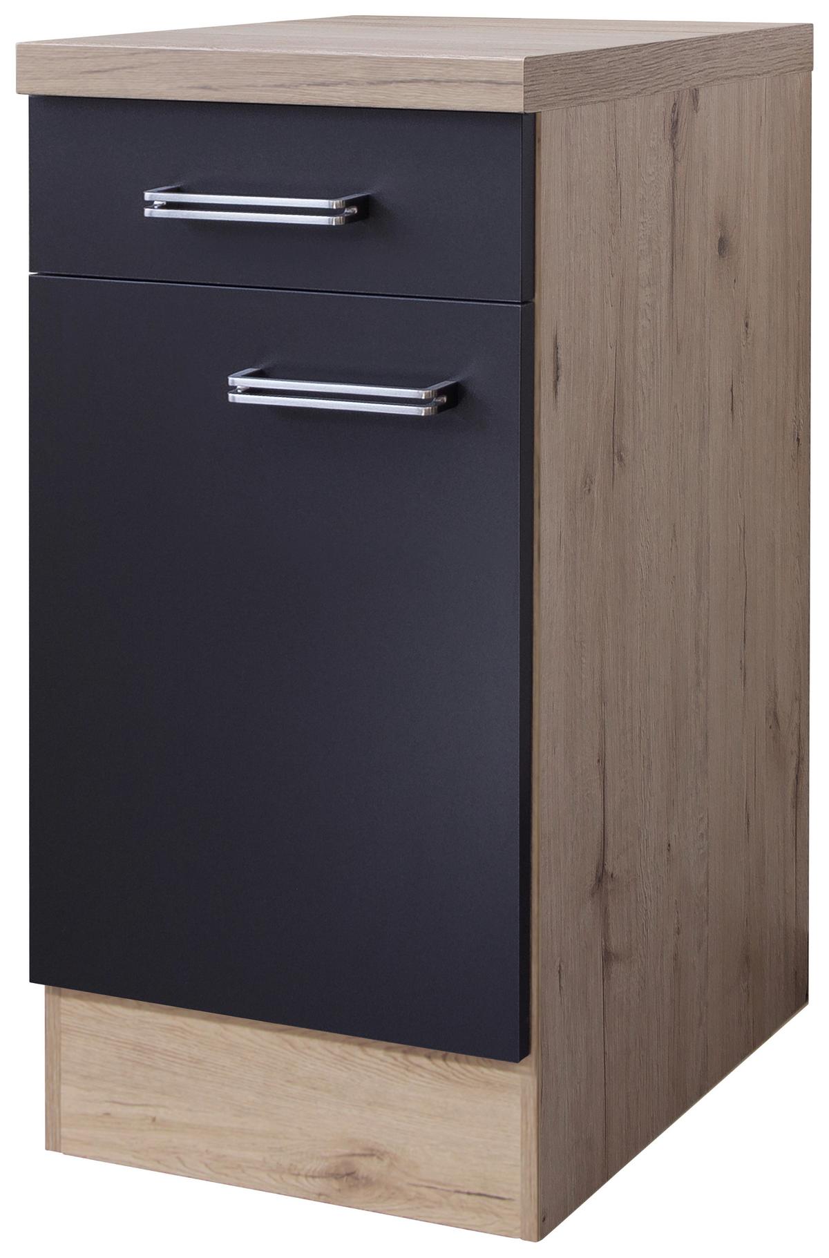 KUCHYŇSKÁ SPODNÍ SKŘÍŇKA MILANO - barvy dubu/antracitová, Moderní, kov/kompozitní dřevo (40/86/60cm)