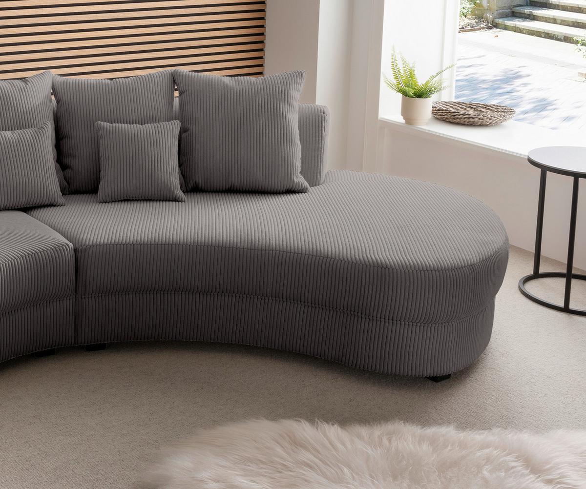 Wohnlandschaft Limoncello Grau S: 300/160 Cm - Schwarz/Grau, Design, Textil (300/160cm) - Livetastic