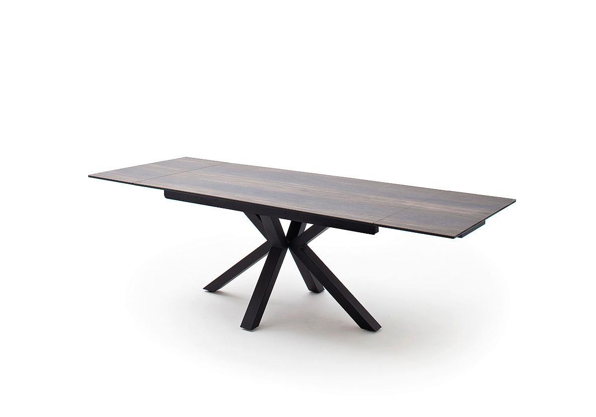 Ausziehtisch Nagano 160-240x76x90 Cm Braun - Schwarz/Braun, Trend, Keramik/Metall (160-240/76/90cm)