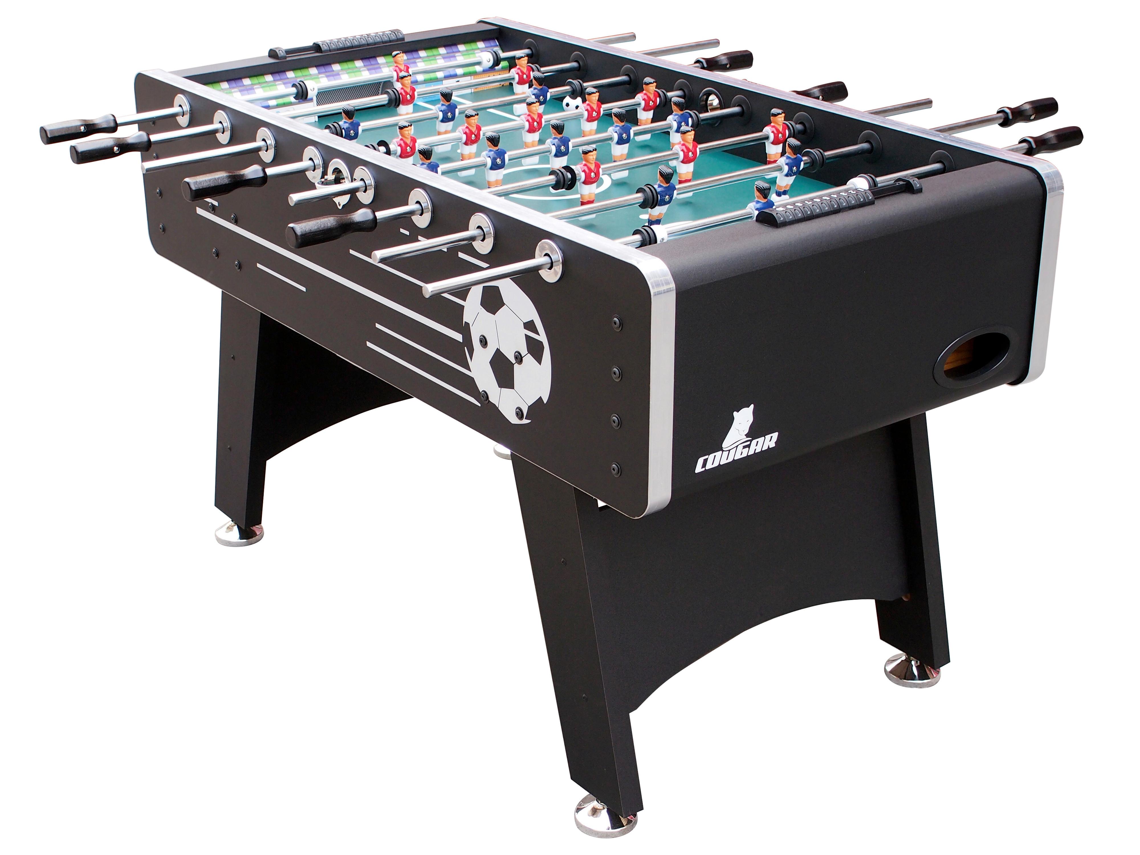 Tischfußball Arena Holz Schwarz + 4 Bälle, Torzähler
