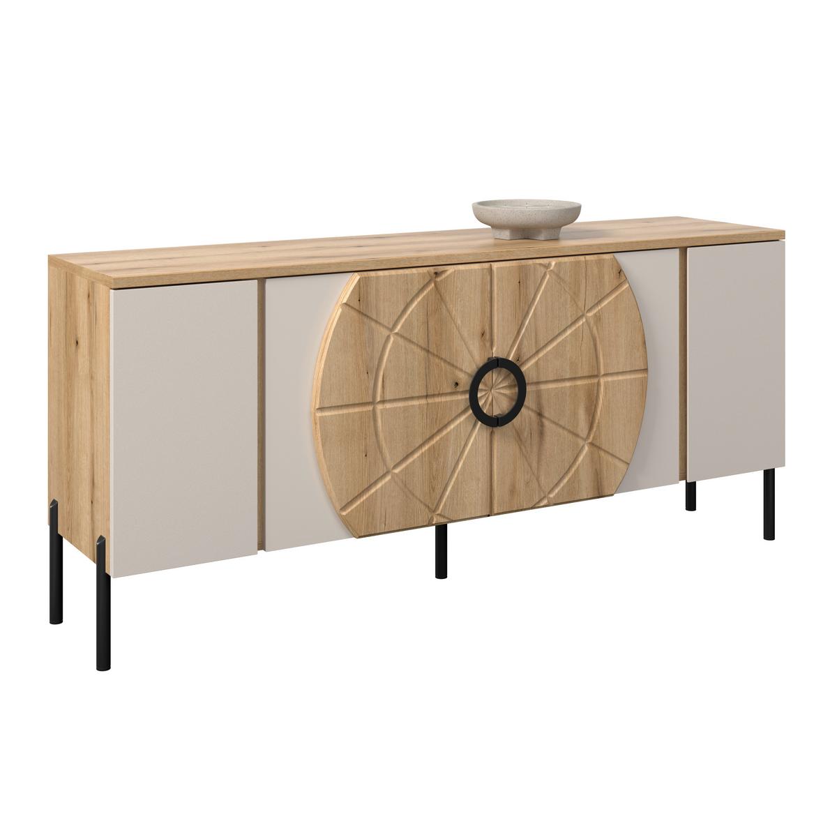 Phonotisch Hong Kong Eichefarben Kaschmir B: 160 cm - Kaschmir/Eichefarben, Trend, Holzwerkstoff (160/71,9/37,5cm)