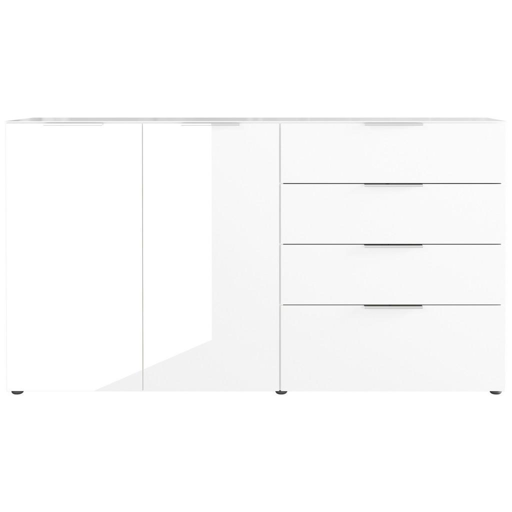 Sideboard mit Glasfronten B: 184 cm GW-Oakland, Weiß
