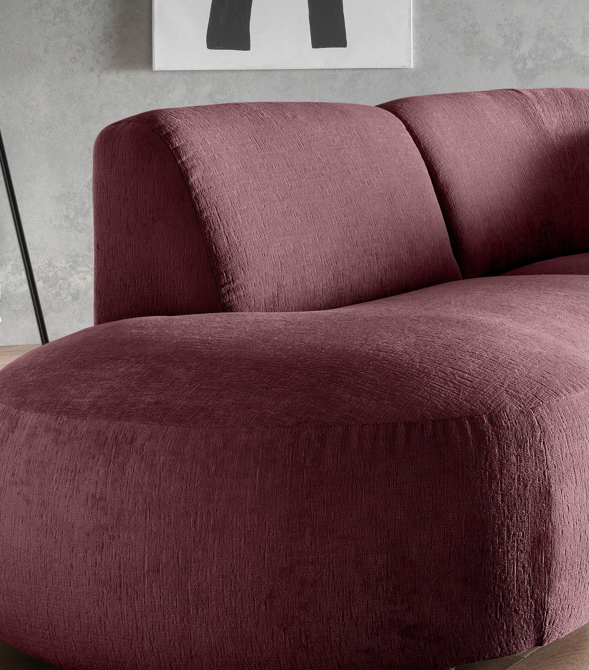 Ecksofa Jesi, Bordeaux S: 182x276 Cm - Bordeaux/Schwarz, MODERN, Textil (182/276cm) - Livetastic