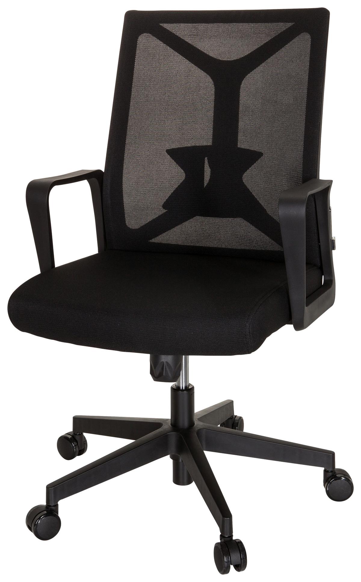 Drehstuhl Enco Schwarz - Schwarz, MODERN, Kunststoff/Textil (57/97/62cm) - MID.YOU