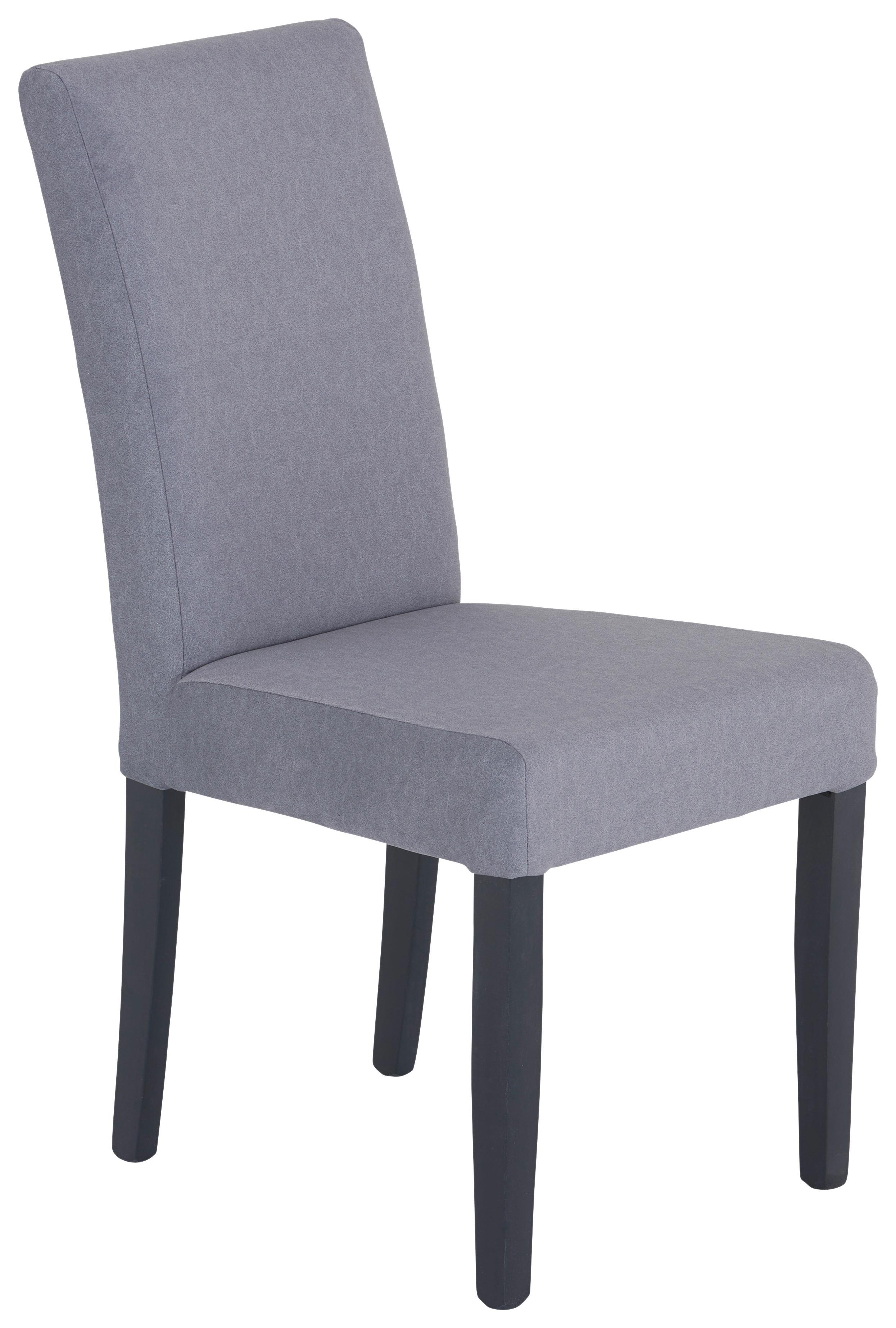 Esszimmerstuhl Campel Grau Echtholz-Beine - Schwarz/Grau, KONVENTIONELL, Holz/Textil (43,5/94/59cm)