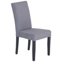 Esszimmerstuhl Campel Grau Echtholz-Beine - Schwarz/Grau, KONVENTIONELL, Holz/Textil (43,5/94/59cm)