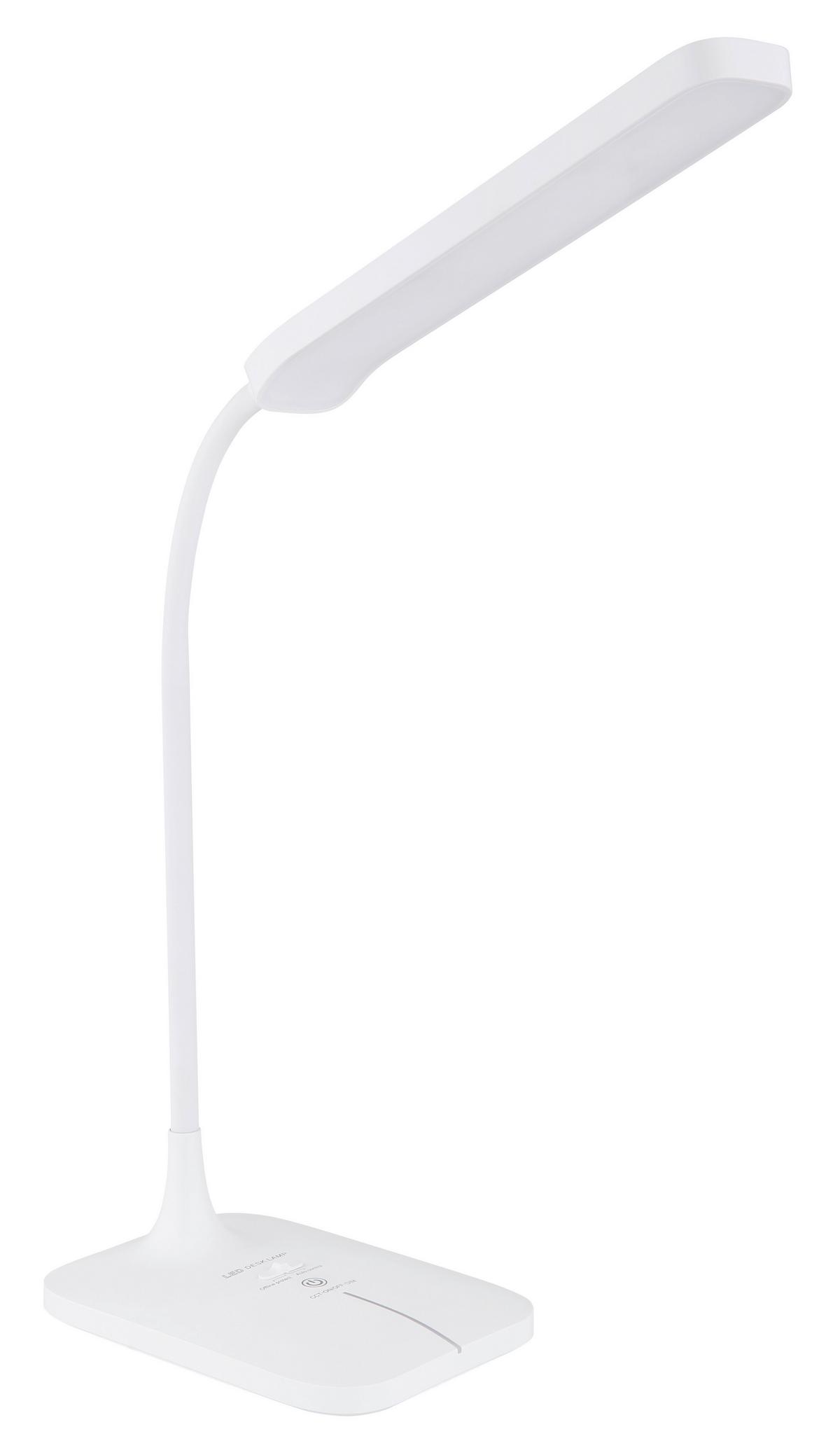 LED-Schreibtischlampe Urano dimmbar Opal - Opal/Weiß, Basics, Kunststoff (43/12,8cm) - Globo