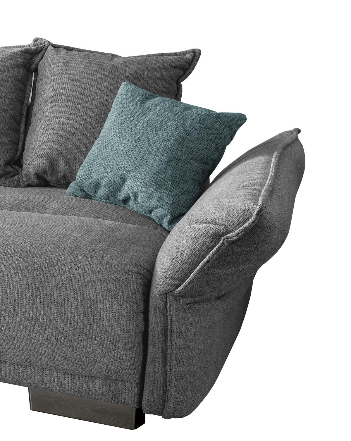 Bigsofa Pera, Silberfarben B: 242 cm - Chromfarben/Silberfarben, MODERN, Textil (242/71/90/131cm) - Livetastic