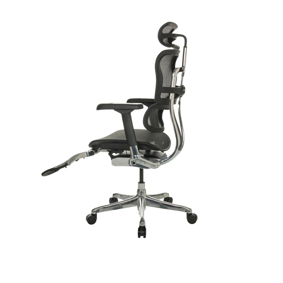 Drehstuhl Ergohuman Plus Legpro I - Schwarz/Grau, Basics, Kunststoff/Textil (68/118-141/64cm) - MID.YOU