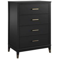 Kommode Westerleigh Schwarz 76 cm - Schwarz/Bronzefarben, Design, Holzwerkstoff (76/106/50cm) - MID.YOU