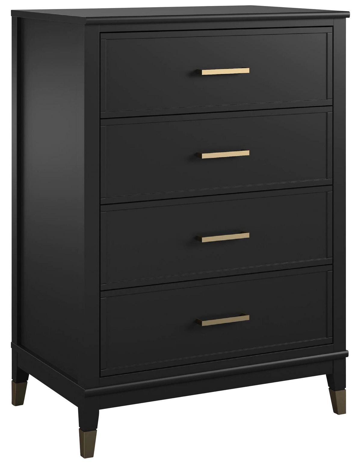 Kommode Westerleigh Schwarz 76 cm - Schwarz/Bronzefarben, Design, Holzwerkstoff (76/106/50cm) - MID.YOU