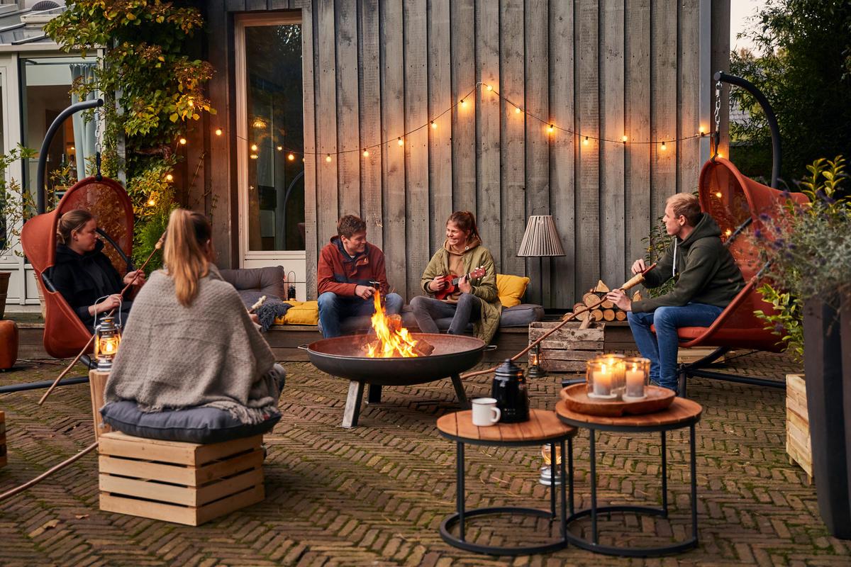 Hängesessel Mit Gestell Mit Sitz- Und Rückenkissen - Anthrazit/Rot, KONVENTIONELL, Kunststoff/Textil (123/192/102cm) - Siena Garden