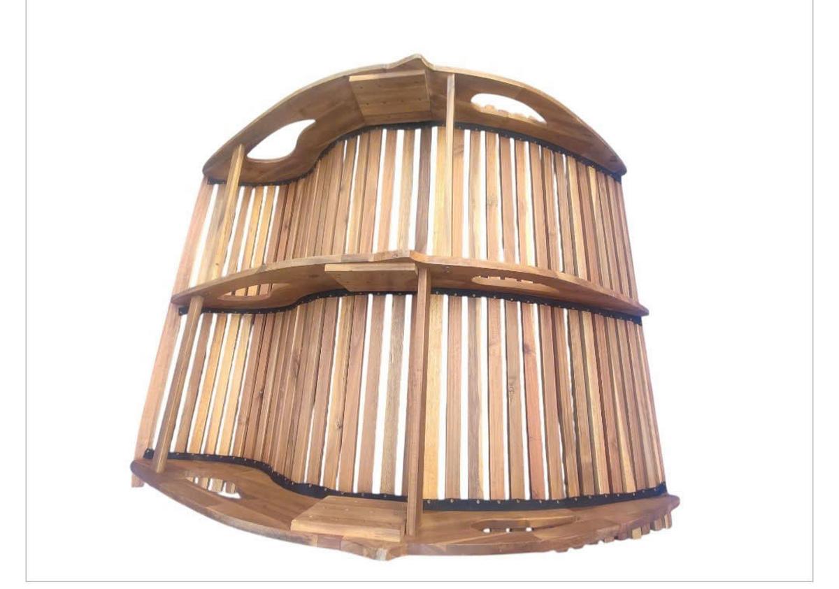 Schaukelliege Ph-Aca-Del - Akaziefarben, Basics, Holz (156/120/72cm)