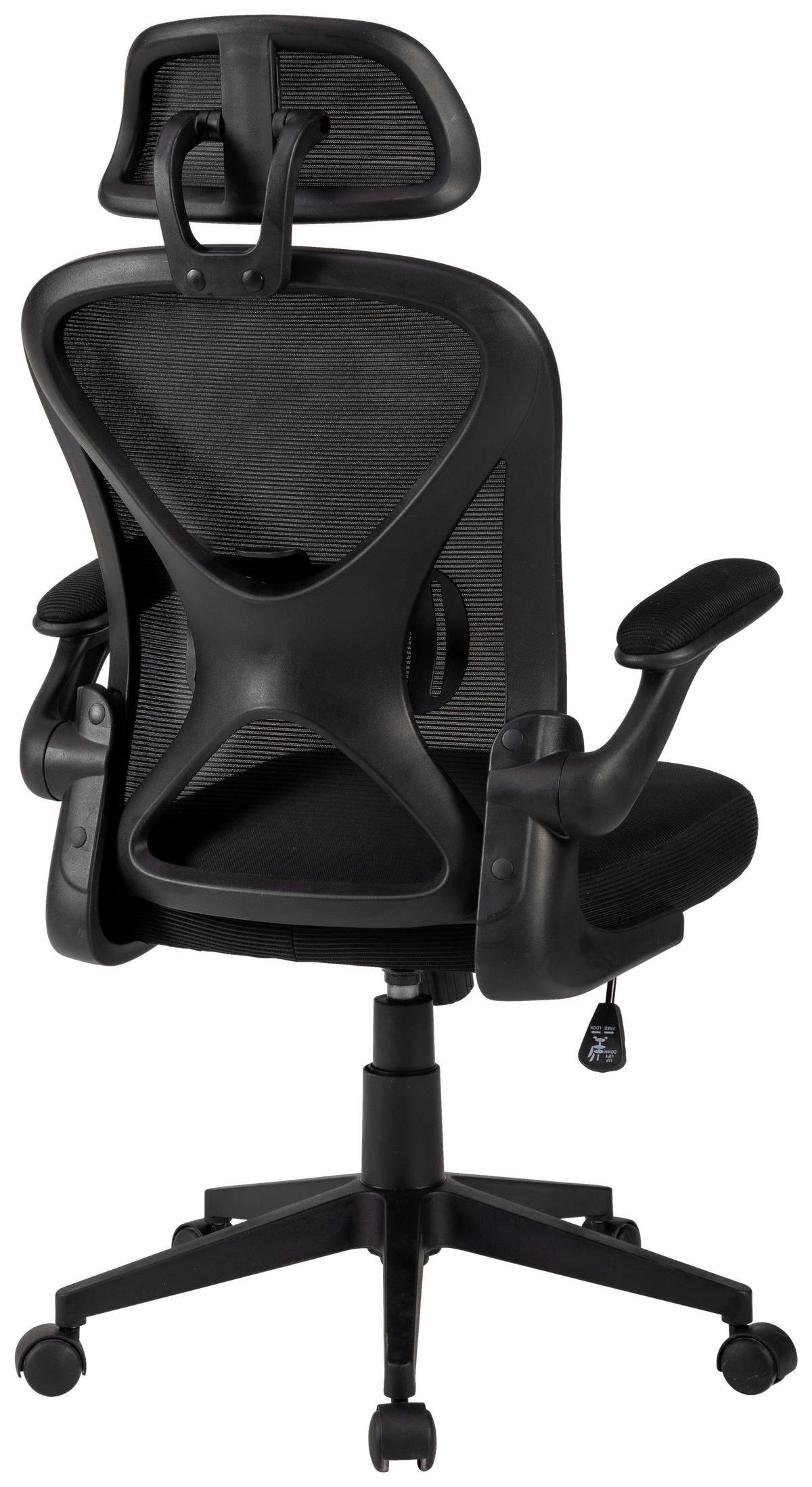 Chefsessel Jimmy Schwarz B: 63 cm - Schwarz, Trend, Kunststoff/Textil (63/116/65cm)