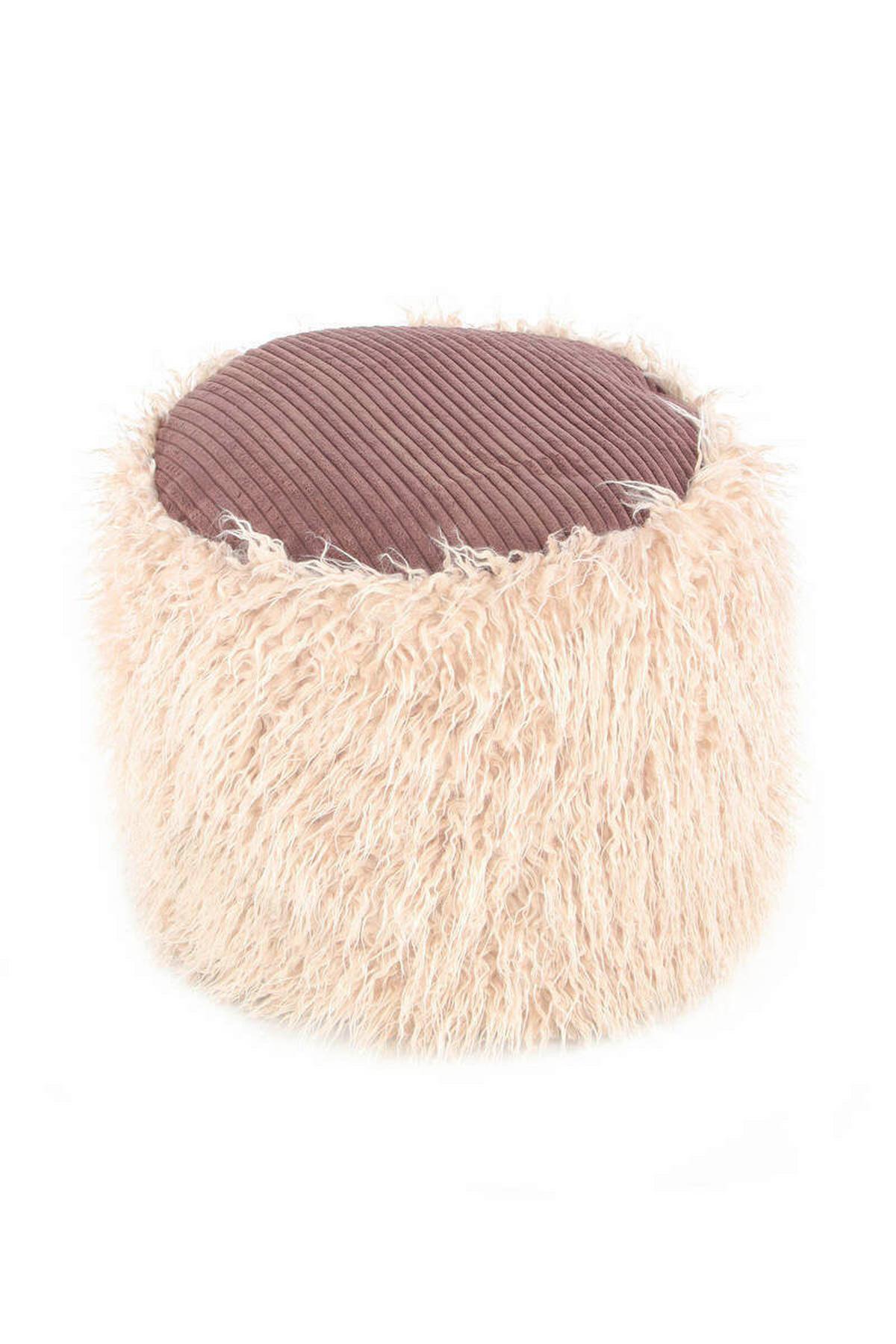 Pouf Beige Dxh: 45x38 Cm - Beige, Basics, Kunststoff (45/38/45cm) - Kayoom
