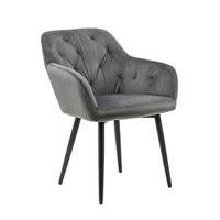 Armlehnstuhl Grau B: 61 Cm - Schwarz/Grau, MODERN, Textil/Metall (61/85/45cm) - Livetastic