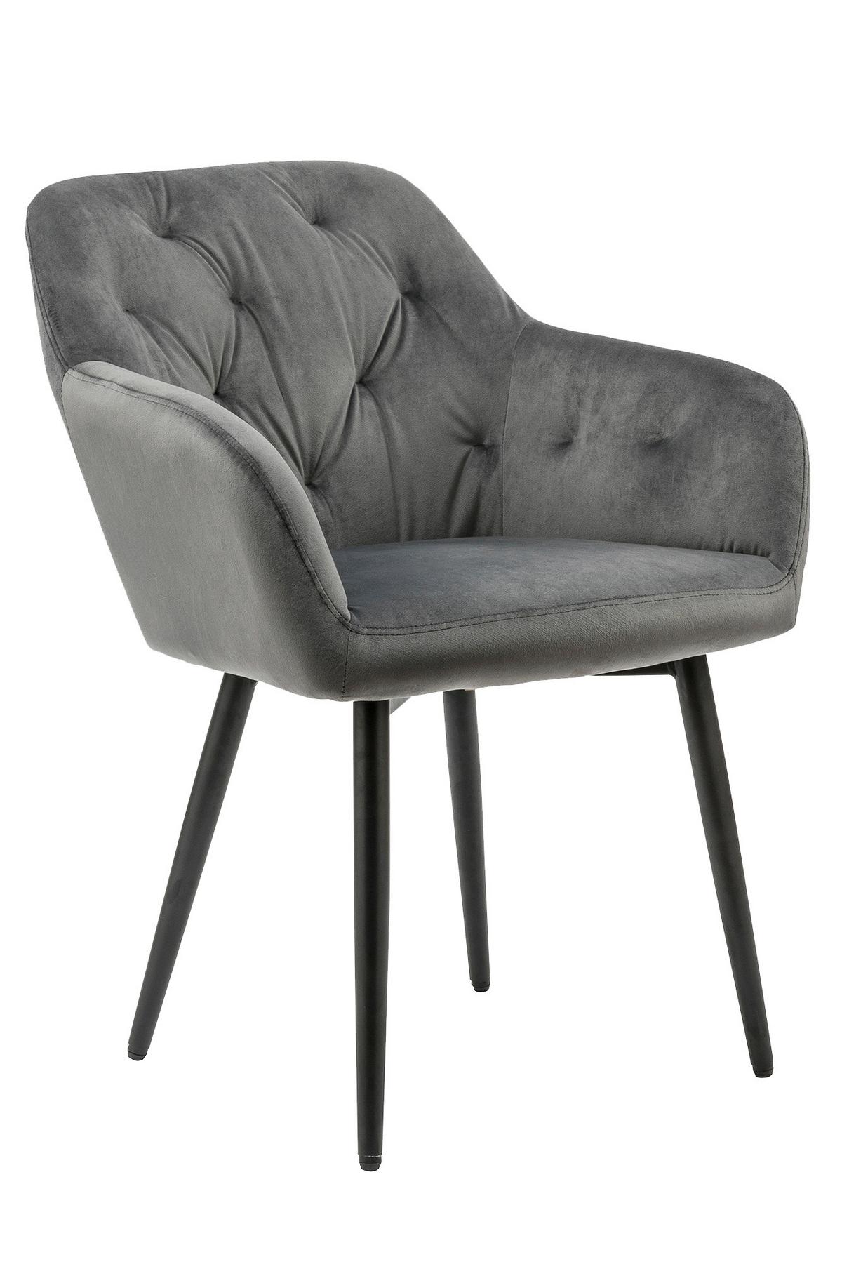 Armlehnstuhl Grau B: 61 Cm - Schwarz/Grau, MODERN, Textil/Metall (61/85/45cm) - Livetastic