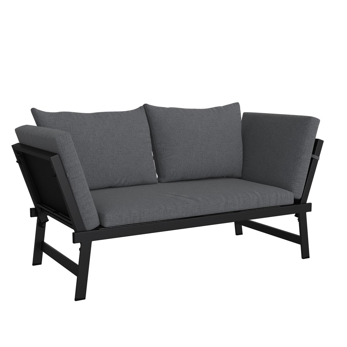 ZAHRADNÍ LAVICE ZALE - antracitová, Moderní, kov/textil