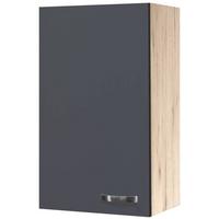 Horná kuchynská skrinka SHADOW 50cm - dub San Remo/farba ušľachtilej ocele, Modern, kov/kompozitné drevo (50/89/32cm)