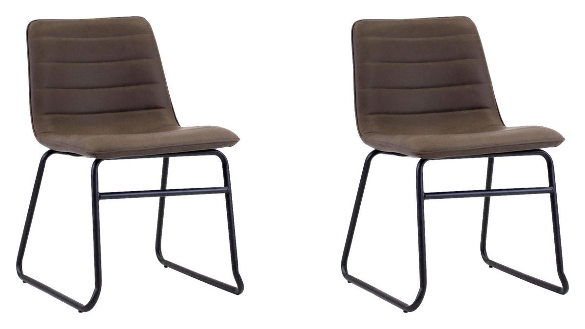 Stuhl Milan - Taupe/Schwarz, KONVENTIONELL, Kunststoff/Textil (48/77/56cm) - MID.YOU