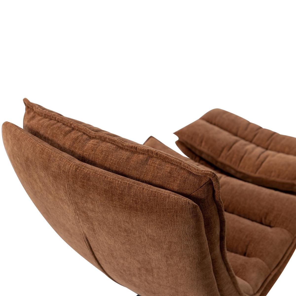 Sesselset Kube Braun B: 77cm - Schwarz/Braun, Design, Textil (77/97/69cm) - Livetastic