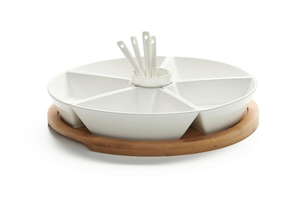 sada misiek na pochutiny TAPAS OLIVES - biela, Modern, drevo/keramika (28/28/6cm) - Mömax