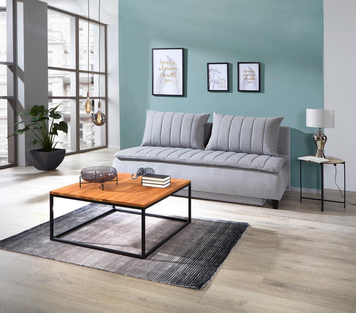 POHOVKA BOXSPRING MARINO - čierna/svetlosivá, Modern, drevo/textil (208/102/96cm) - Luca Bessoni