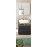 Kúpeľňa Ice 2-diela, čierna /dub tmavy - čierna/tmavý dub, Basics, kompozitné drevo/plast (60cm) - MID.YOU