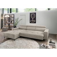 Ecksofa Intera, Beige S: 188x276 Cm - Beige/Schwarz, KONVENTIONELL, Textil (188/276cm) - Livetastic