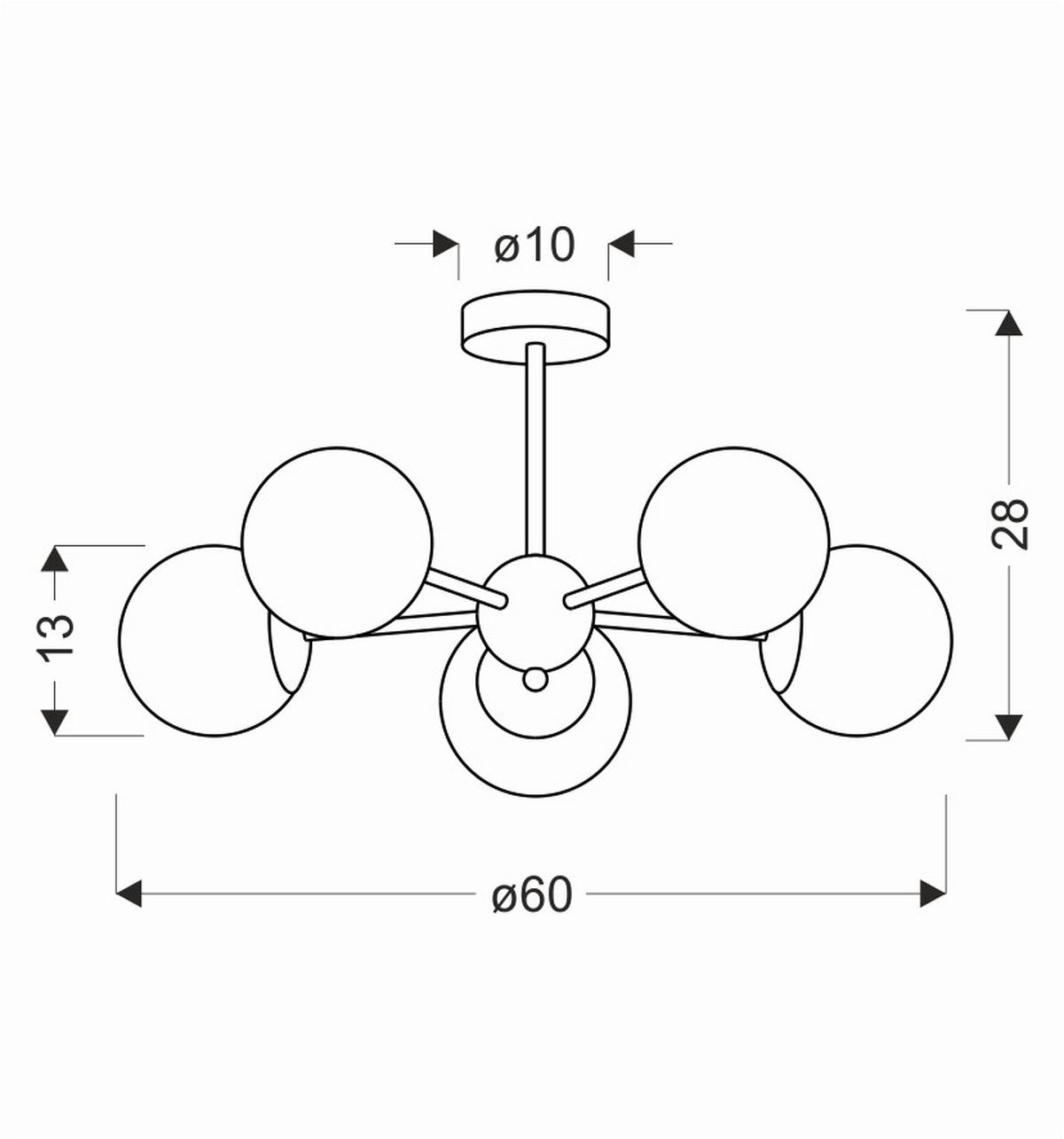 Pendelleuchte 35-37466 Calari - Schwarz/Weiß, KONVENTIONELL, Metall (60/60/28cm)