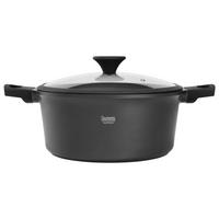 Hrnec s poklicí Black Line, 6,8l - černá/čiré, Konvenční, kov/plast (28/12,8cm) - Gourmesto