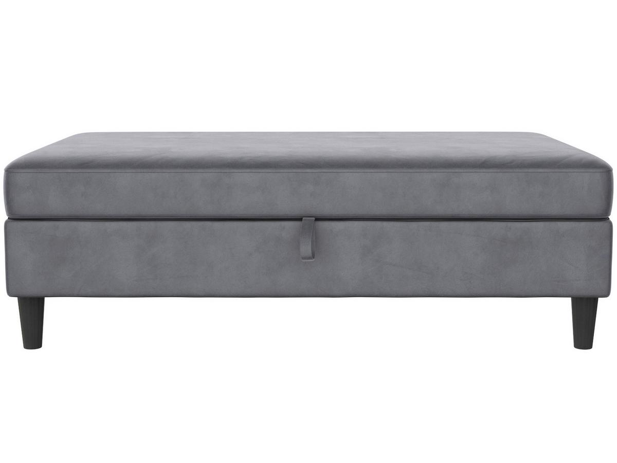 Hocker Hannover Anthrazit, mit Stauraum - Anthrazit/Schwarz, Basics, Textil (130/43/69cm) - Livetastic