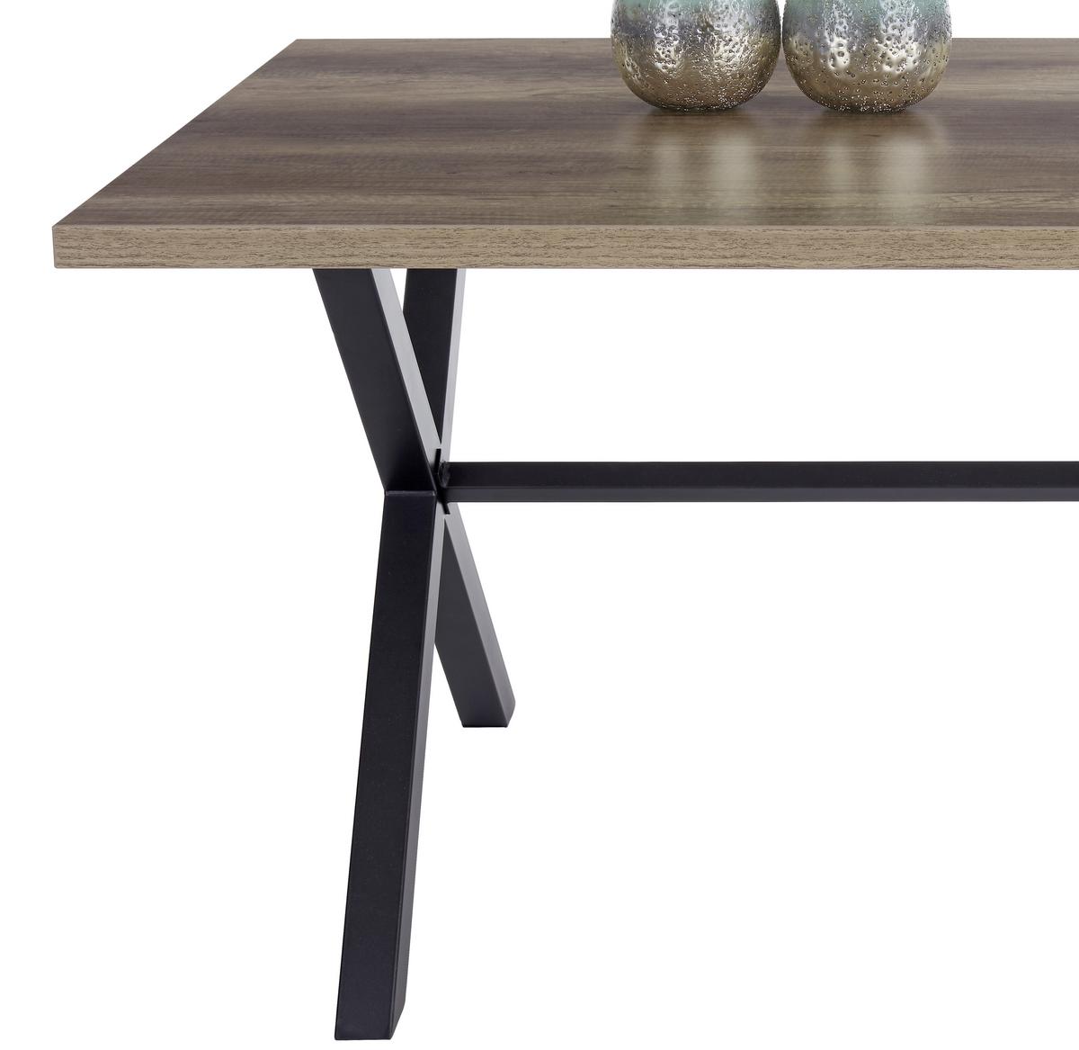 Étkezőasztal Bonny T - tölgyfa/antracit, Konventionell, faalapú anyag/fém (140/75/90cm)