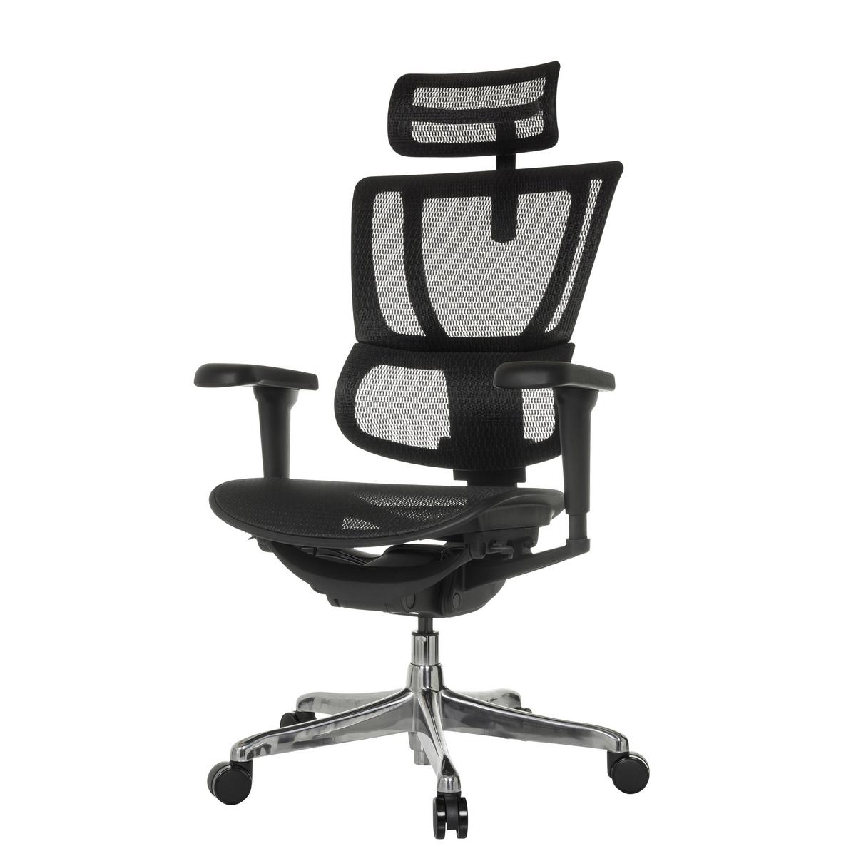 Drehstuhl Ergohuman Slim Ultra Schwarz B: 71 cm - Silberfarben/Schwarz, MODERN, Kunststoff/Textil (71/135/75cm) - MID.YOU