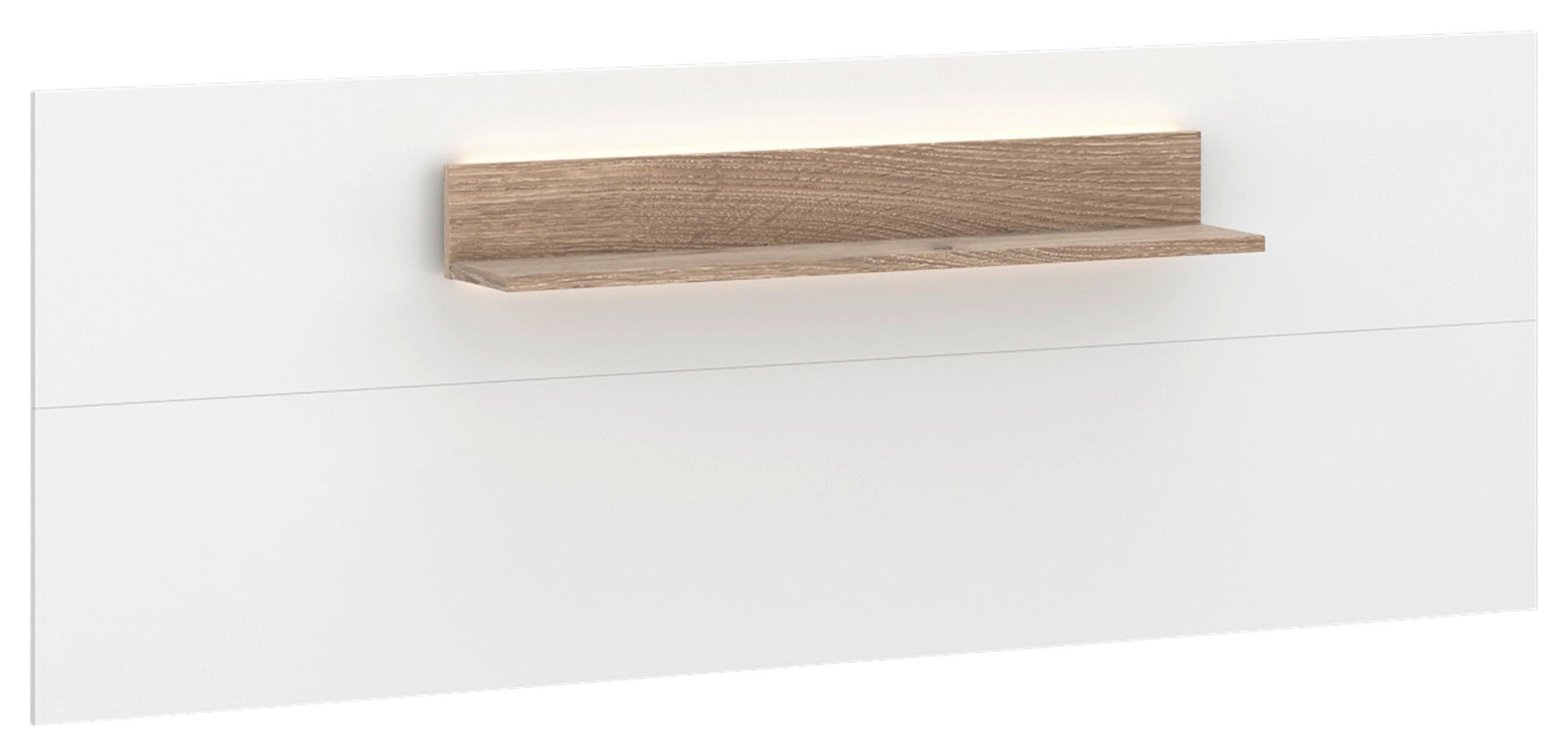 Wandregal Cotia New Weiß/Eichefarben B: 160 cm - Eichefarben/Weiß, MODERN, Holzwerkstoff (160/60/19,8cm)